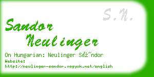 sandor neulinger business card